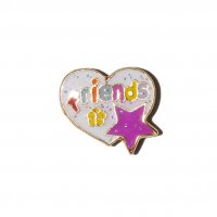 Friends in heart with purple star 9mm floating locket charm