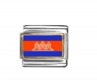 Flag - Cambodia Photo enamel 9mm Italian charm