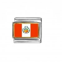 Flag - Peru photo enamel 9mm Italian charm