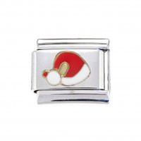 Santa hat (c) - enamel 9mm Italian Charm