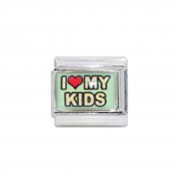 I love my kids - photo - 9mm Italian charm