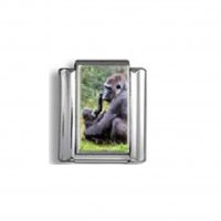 Gorilla with baby - photo 9mm Italian charm