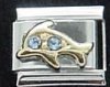 Dolphin (a) with blue rhinestones - enamel 9mm Italian charm