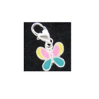 Multicoloured Butterfly - Clip on charm fits Thomas Sabo style