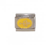 Sagittarius Yellow Oval charm - (23/11-21/12) 9mm Italian charm