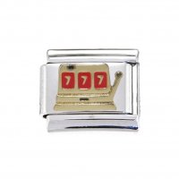 Slot Machine/One armed bandit - enamel 9mm Italian charm