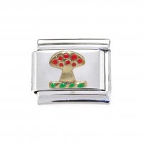 Mushroom (b) - enamel 9mm Italian charm