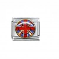 Flag - Union Jack smiley face enamel 9mm Italian charm