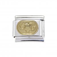 Scorpio Gold Oval enamel (24/10-22/11) 9mm Italian charm
