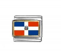 Flag - Dominican Republic photo enamel 9mm Italian charm