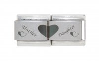 Mother Daughter double laser charm (a) - 9mm Italian charm