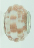EB255 - White bead with gold glitter