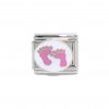 Baby pink feet enamel 9mm Italian charm