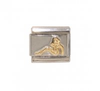 Virgo gold enamel charm (24/8-23/9) 9mm Italian charm