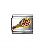 Tennis racket and ball (a) - enamel 9mm Italian charm