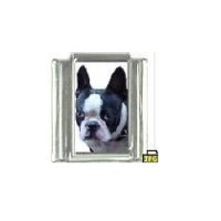 Dog charm - Boston Terrier 1 - 9mm Italian charm