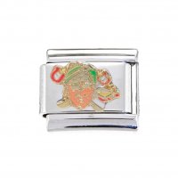 Pirate with Parrot -9mm enamel charm Italian charm