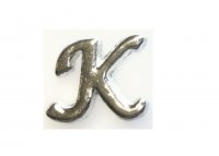 Silvertone flat letter K - floating memory locket charm