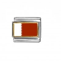 Flag - Qatar photo enamel 9mm Italian charm