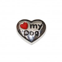 Love my dog heart 7mm floating charm - fits living memory locket