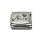 Niece with heart - laser (b) 9mm Italian charm