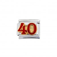 40 red and gold - enamel Italian charm