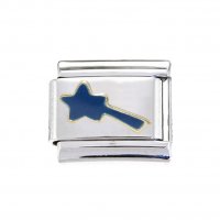 Shooting star blue - 9mm enamel Italian charm