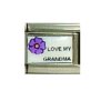 Love my Grandma purple flower - 9mm Italian charm