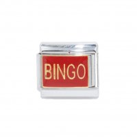 Bingo - Red enamel 9mm Italian Charm
