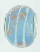 EB274 - Blue, white and gold sparkly bead