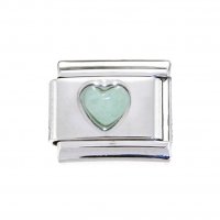 Turquoise pearl heart - 9mm Italian Charm