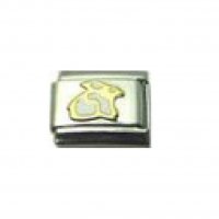 Rabbit - enamel 9mm Italian charm