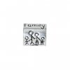EB31 - Silvertone Family bead - European bead charm