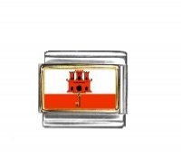 Flag - Gibraltar photo enamel 9mm Italian charm