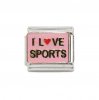 I love sports - Pink enamel 9mm Italian charm
