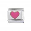 Pink heart enamel - 9mm Italian Charm