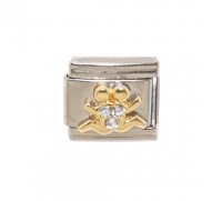 Gemini - rhinestone 9mm Italian charm