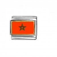 Flag - Morocco photo enamel 9mm Italian charm