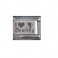 I love bowling - plain laser 9mm Italian charm