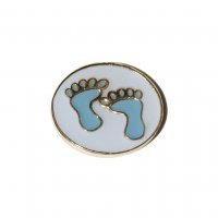 Baby feet - Blue boy 7mm floating charm - fits origami owl