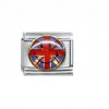Flag - Union Jack smiley face enamel 9mm Italian charm