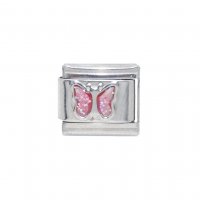 October Sparkly butterfly Birthmonth - 9mm Italian charm