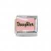 Daughter - Pink sparkly enamel 9mm Italian charm