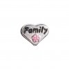 Family Heart with Pink Flower 9mm floating locket charm