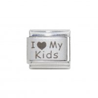 I love my kids - Lowercase - 9mm Laser Italian charm