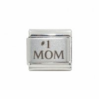 #1 Mom - 9mm Laser Italian Charm