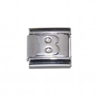 Silver coloured letter B - 9mm Italian charm