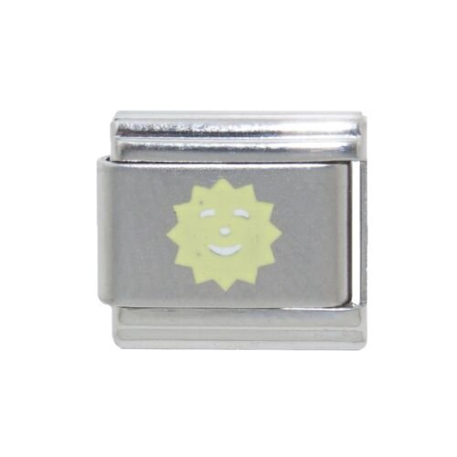 Laser Yellow Sun - 9mm Italian charm - Click Image to Close