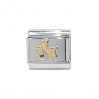 Stork - new born baby - 9mm Italian charm