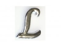 Silvertone flat letter L - floating memory locket charm